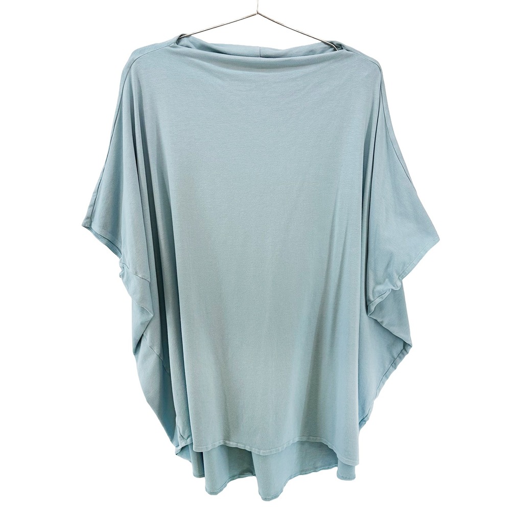 BRYN WALKER Lagenlook Dolman Sleeve Tunic Top • Medium • blue‎ minimalist chic